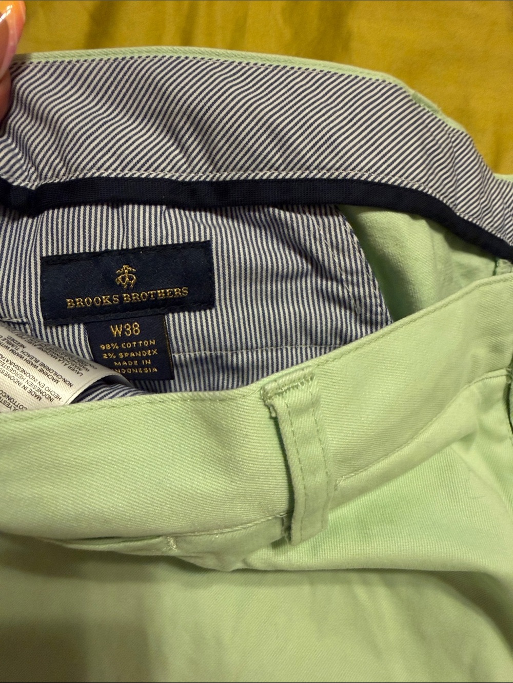 Brooks Brothers Mint Green Cotton Chinos